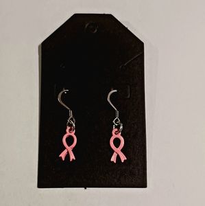 Breast Cancer Survivor Ribbon Earrings New Handmade
